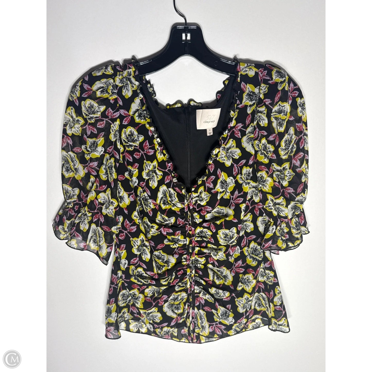 Top Short Sleeve By Cinc A Sept In Floral Print, Size: S