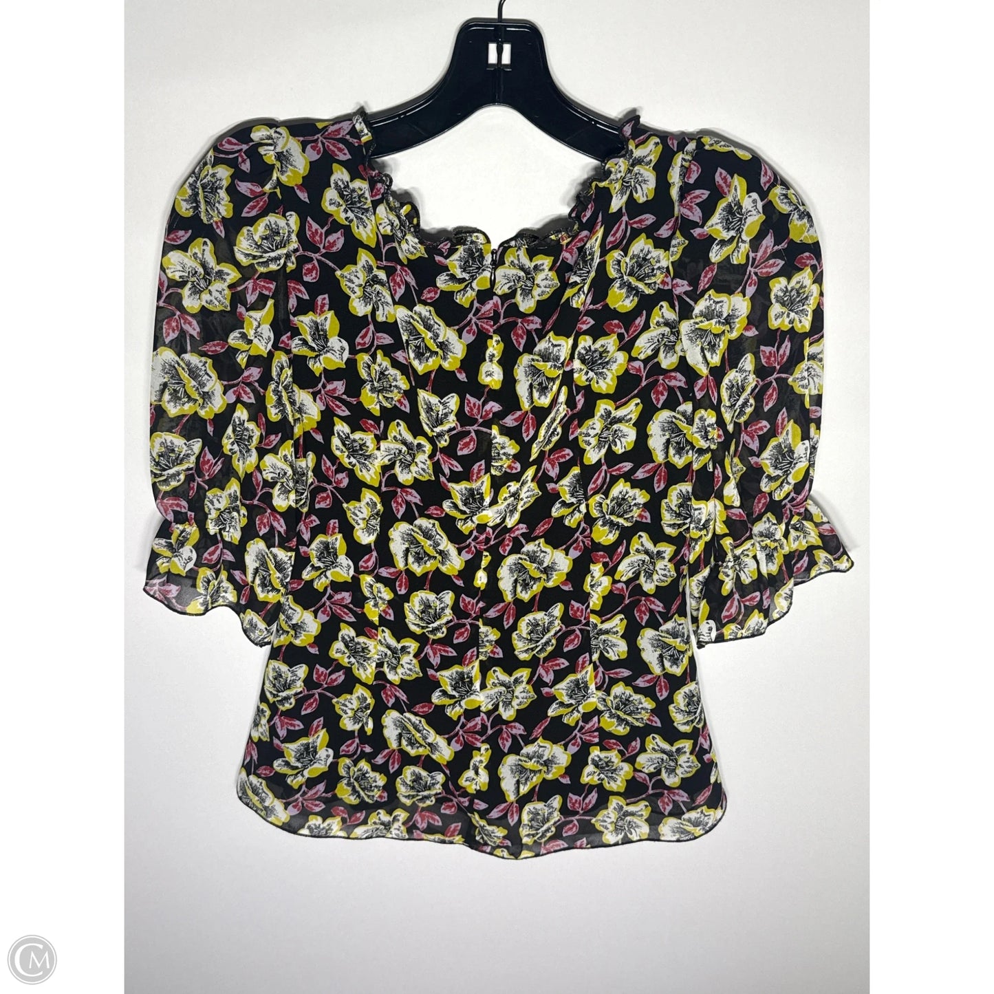 Top Short Sleeve By Cinc A Sept In Floral Print, Size: S