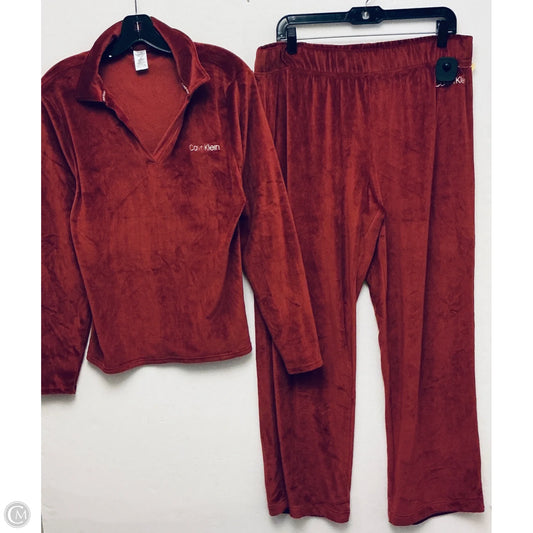 Pajamas 2pc By Calvin Klein In Red, Size: L