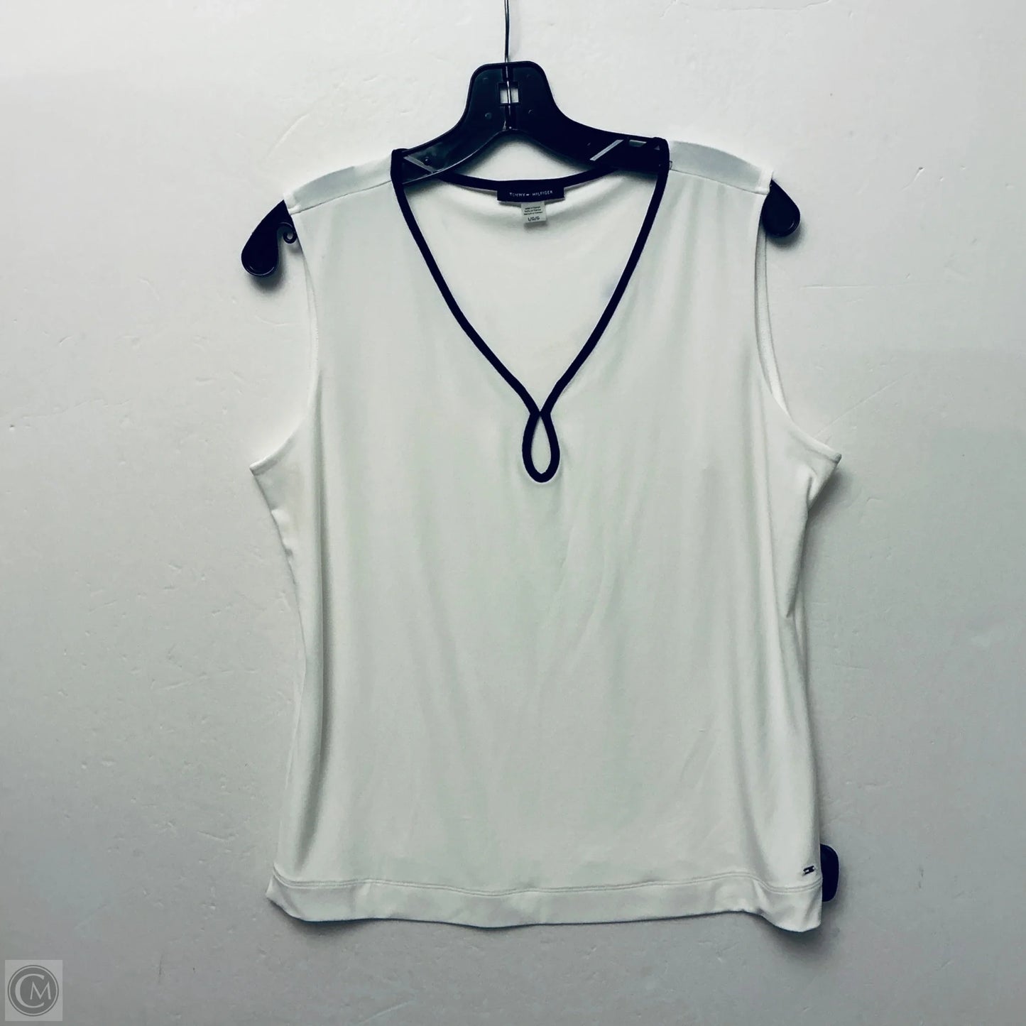 Top Sleeveless By Tommy Hilfiger In White, Size: L