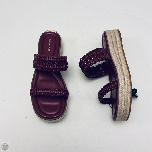 Sandals Designer By Michael Kors In Maroon, Size: 10
