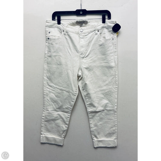 Jeans Cropped By Liverpool In White Denim, Size: 12