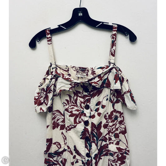 Dress Casual Midi By Anthropologie In Red & White, Size: M