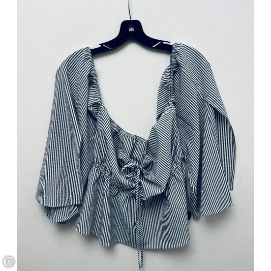Top Long Sleeve By Savanna Jane In Striped Pattern, Size: L