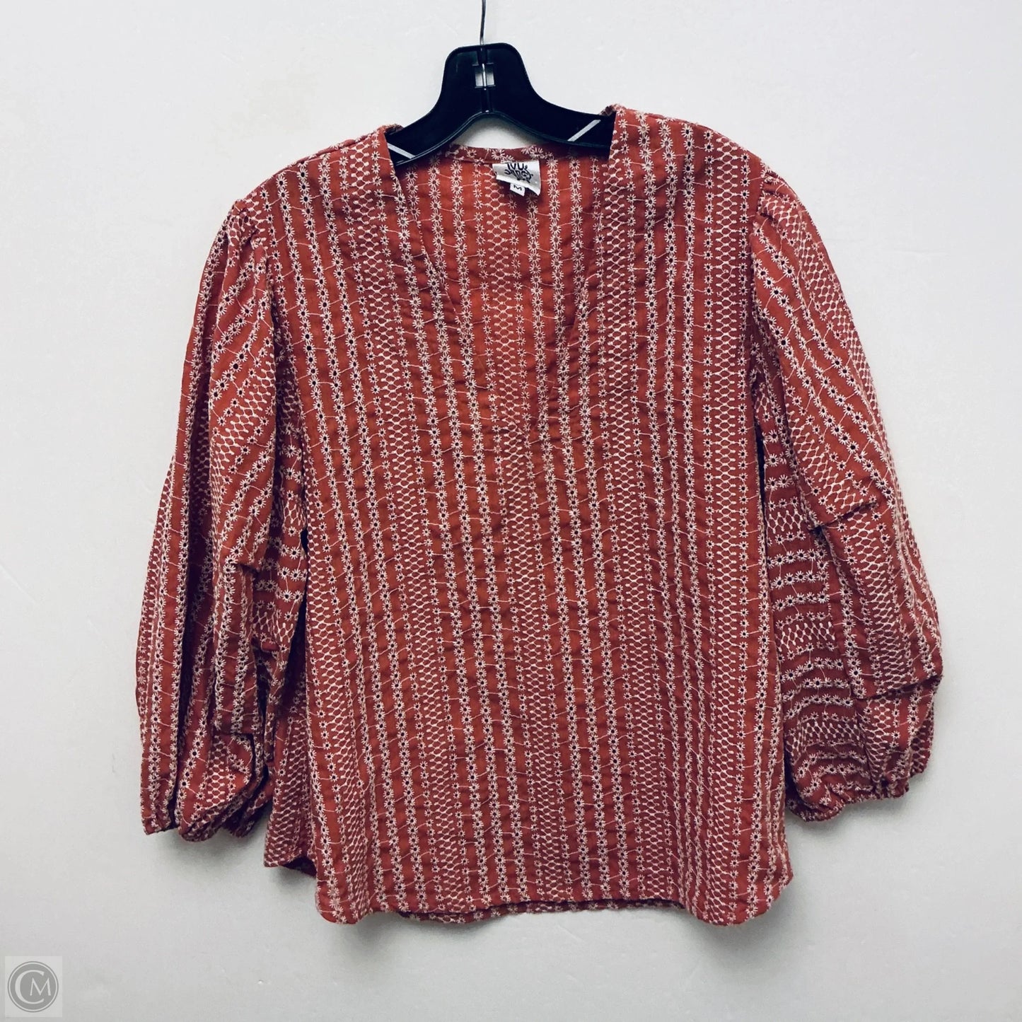 Top Long Sleeve By Ivy Jane In Orange, Size: M