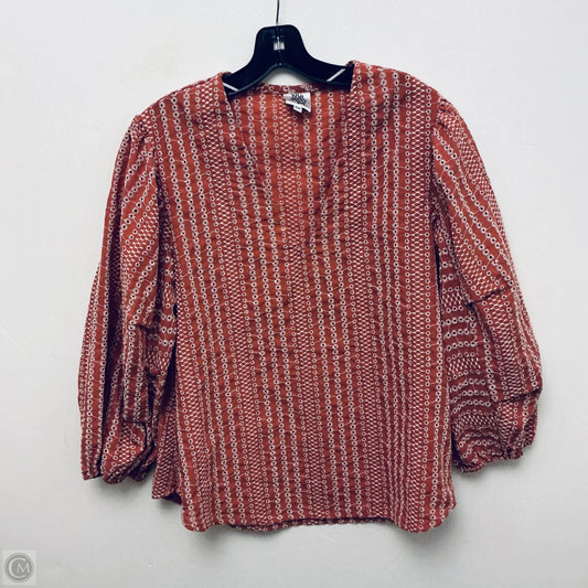 Top Long Sleeve By Ivy Jane In Orange, Size: M