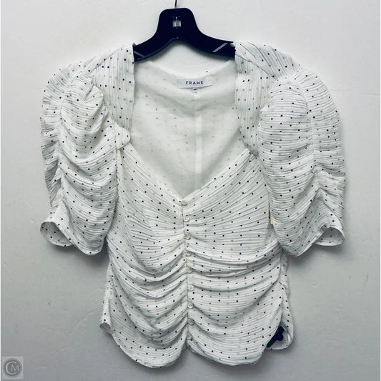 Top Short Sleeve By Frame In White, Size: M
