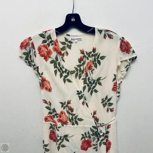 Dress Casual Midi By Reformation In Floral Print, Size: M