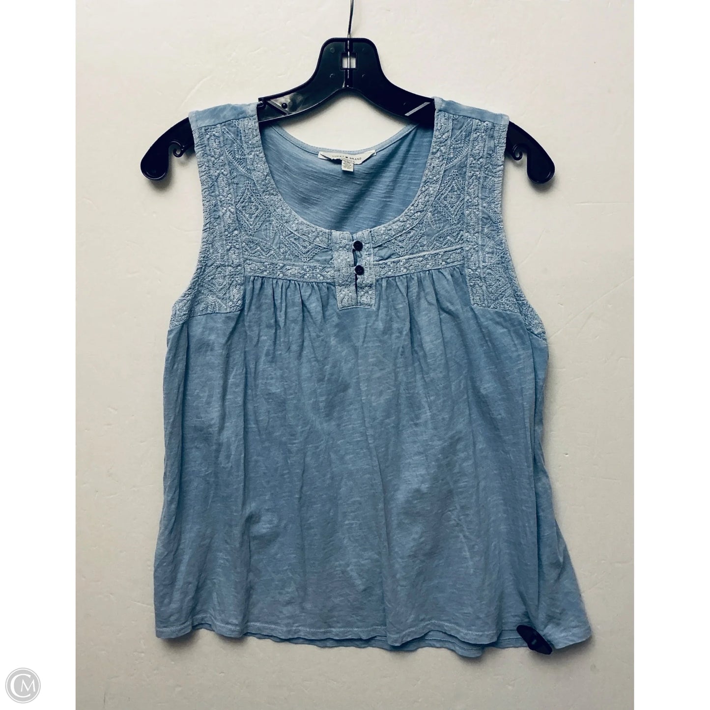 Top Sleeveless By Lucky Brand In Blue, Size: L