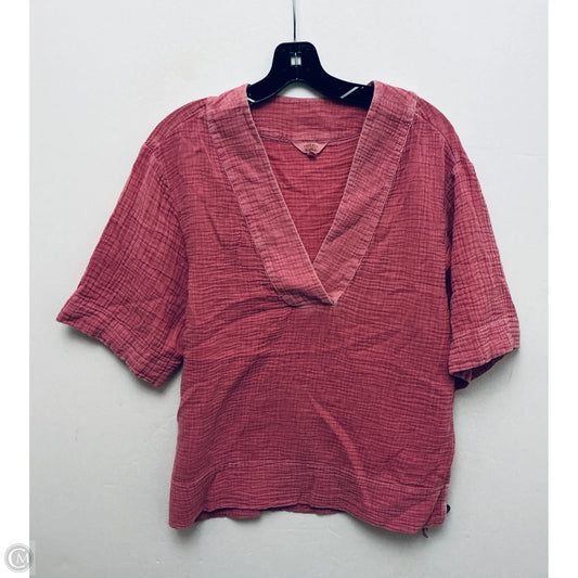 Top Short Sleeve By Faherty In Pink, Size: M
