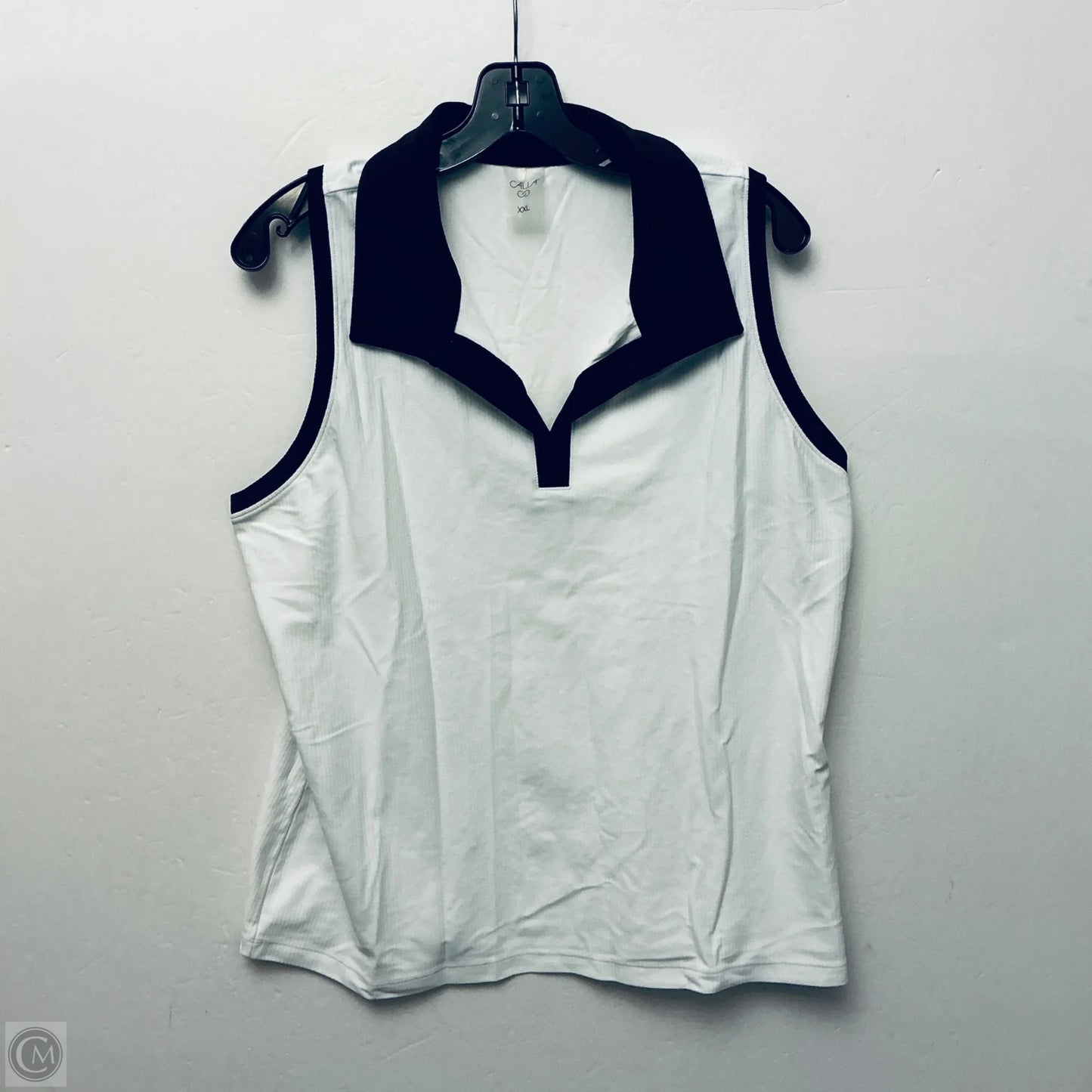 Top Sleeveless By Calia In Black & White, Size: Xxl