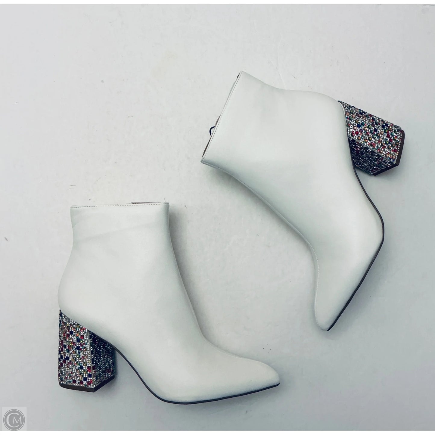 Boots Ankle Heels By Betsey Johnson In White, Size: 8