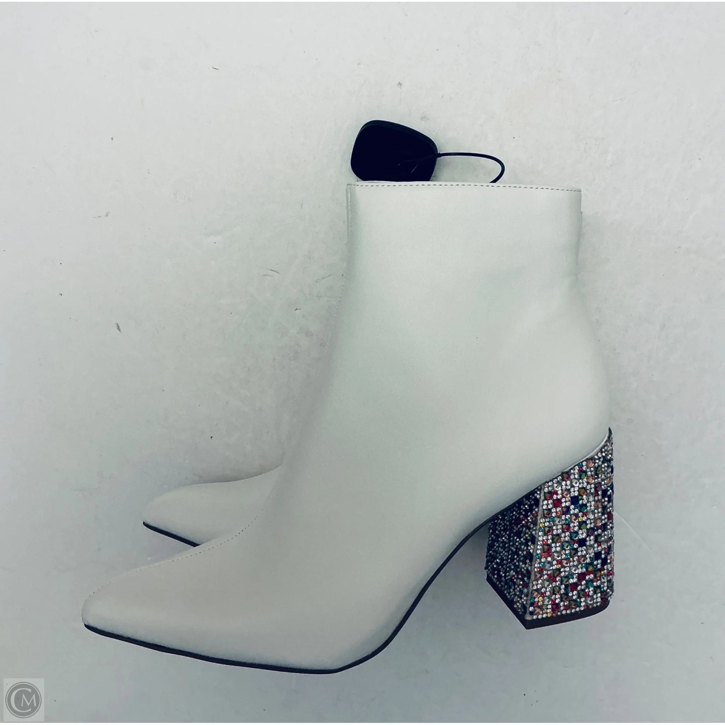Boots Ankle Heels By Betsey Johnson In White, Size: 8
