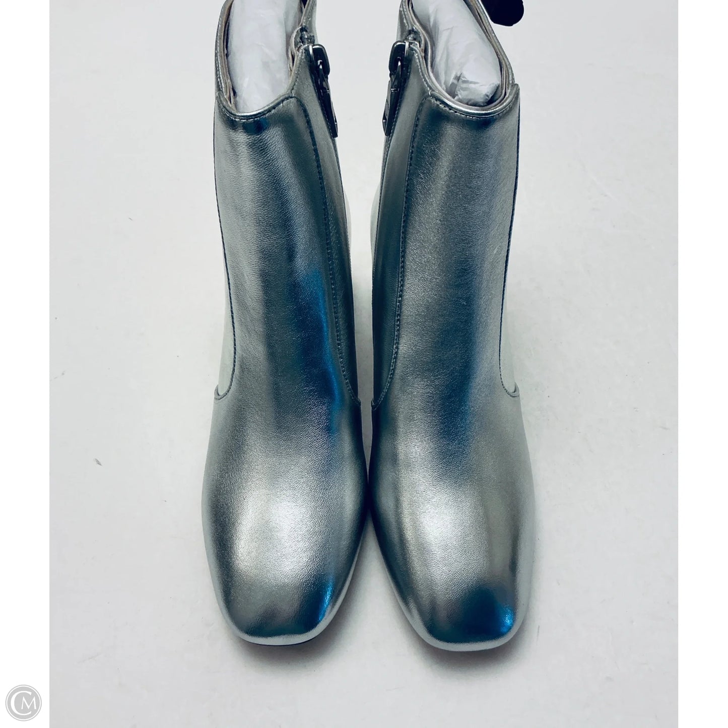 Boots Designer By Coach In Silver, Size: 8
