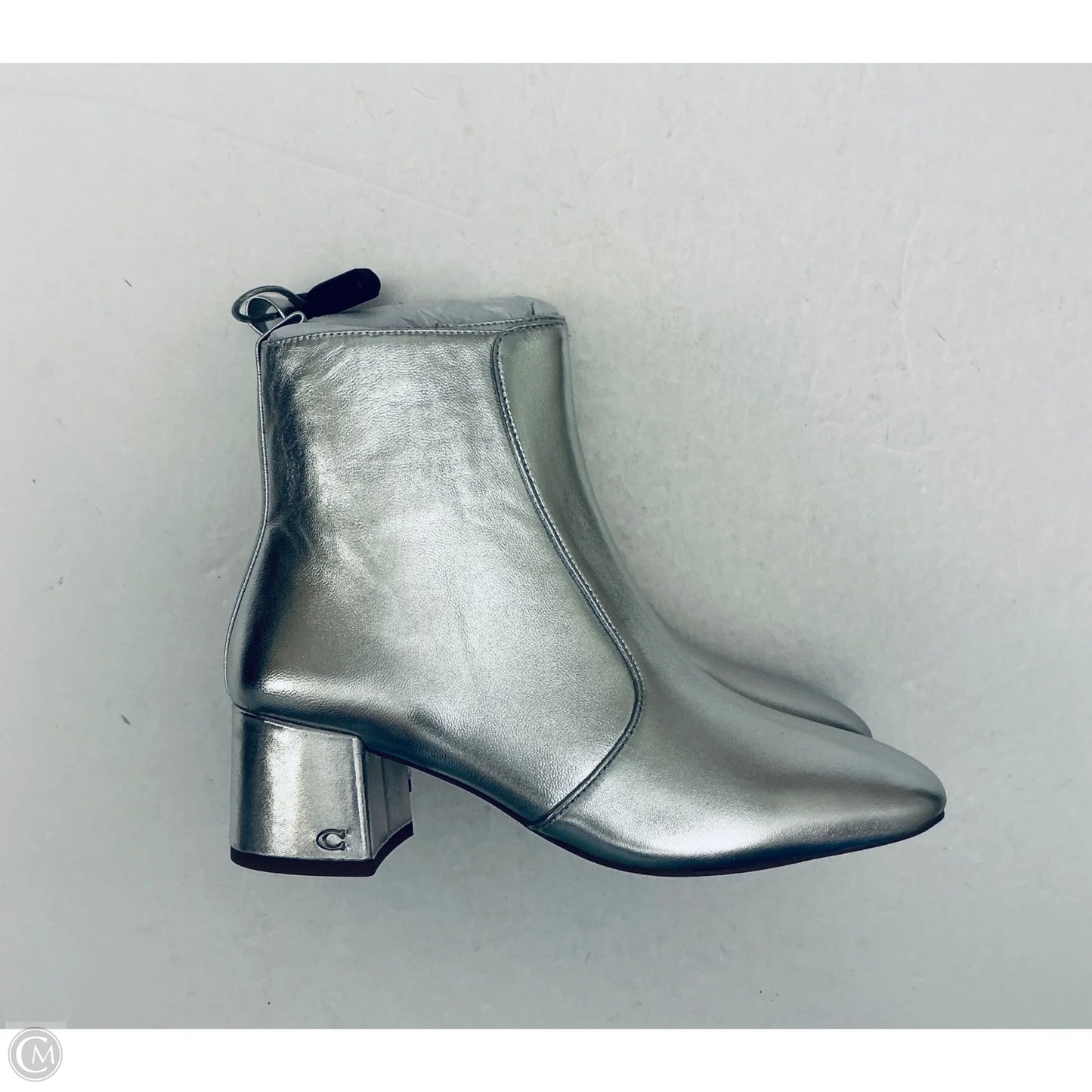Boots Designer By Coach In Silver, Size: 8