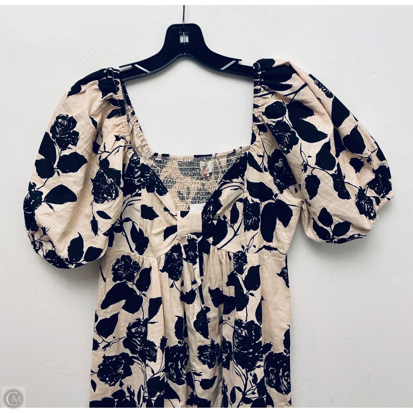 Dress Party Midi By Clothes Mentor In Black & Cream, Size: M