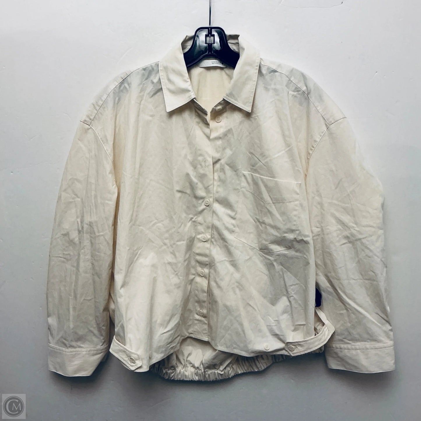 Jacket Shirt By Zara In Cream, Size: M