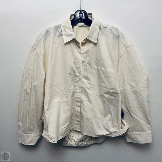 Jacket Shirt By Zara In Cream, Size: M