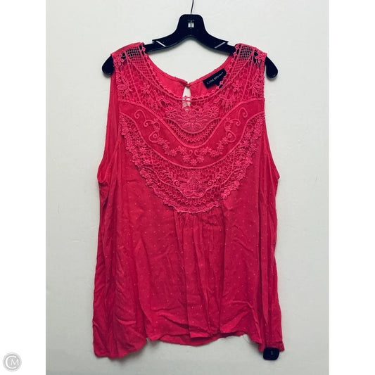 Top Sleeveless By Lane Bryant In Pink, Size: Xxl