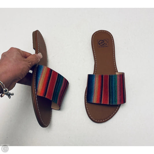 Sandals Flats By Clothes Mentor In Multi-colored, Size: 8