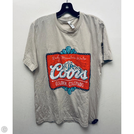 Top Short Sleeve Basic By Clothes Mentor In Tan, Size: L