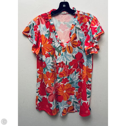 Top Short Sleeve By Southern Stitch In Floral Print, Size: L