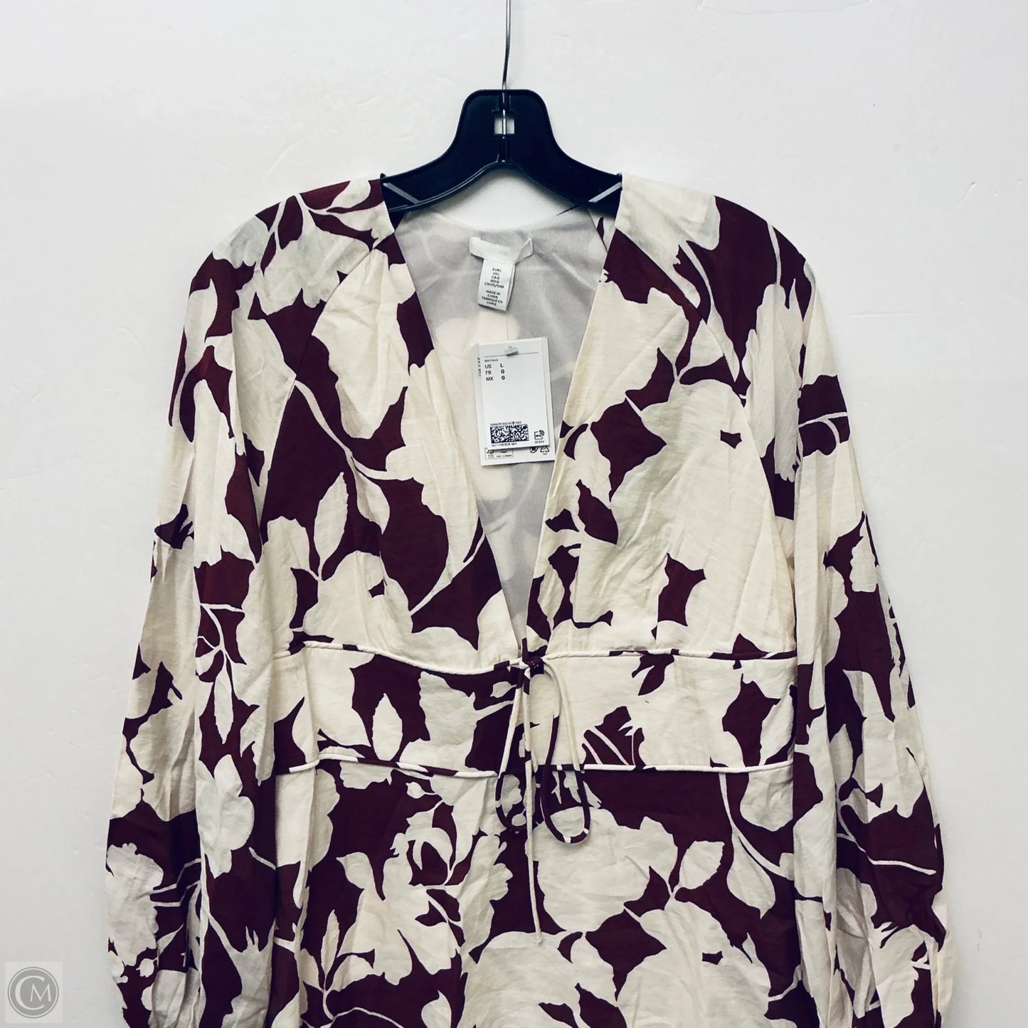 Dress Casual Midi By H&m In Red & White, Size: L