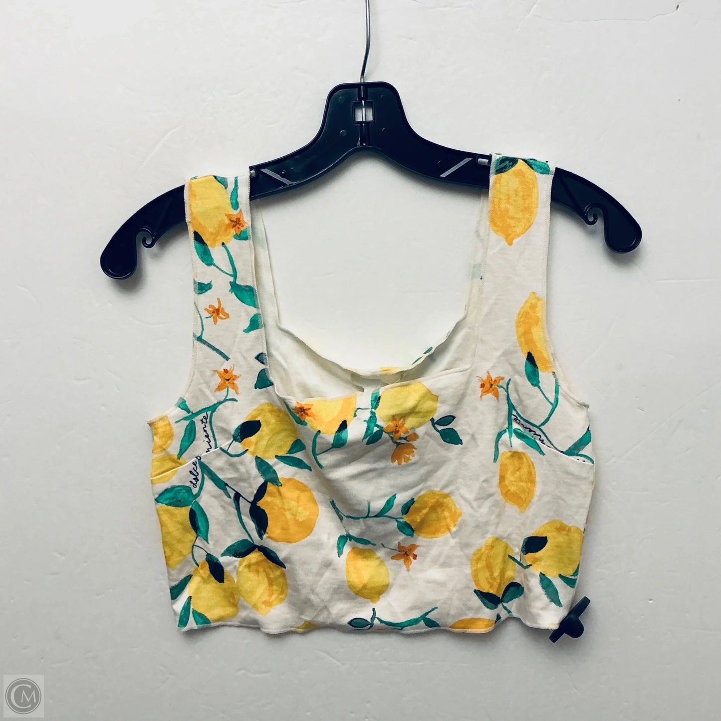 Top Sleeveless Basic By H&m In White & Yellow, Size: M
