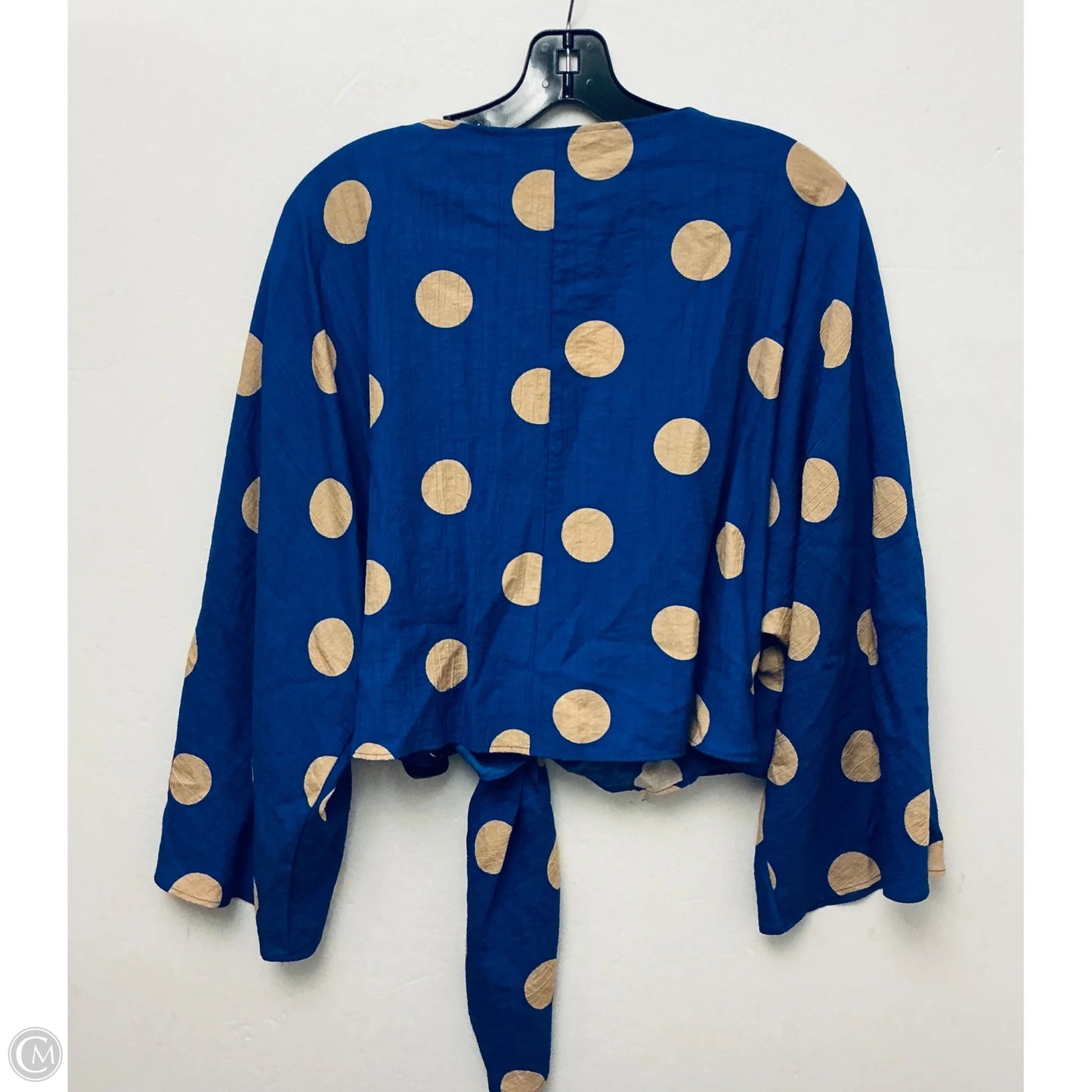 Top Long Sleeve By Zara In Blue, Size: L