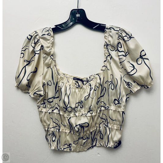 Top Short Sleeve By Zara In Cream, Size: Xl