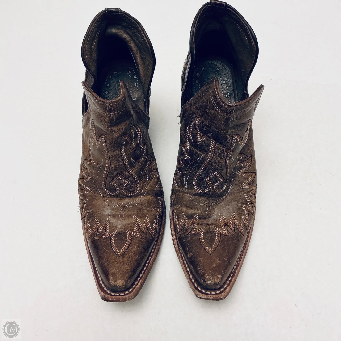 Boots Ankle Heels By Ariat In Brown, Size: 8.5