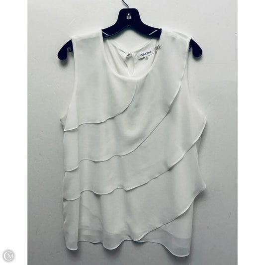 Top Sleeveless By Calvin Klein In White, Size: Xl