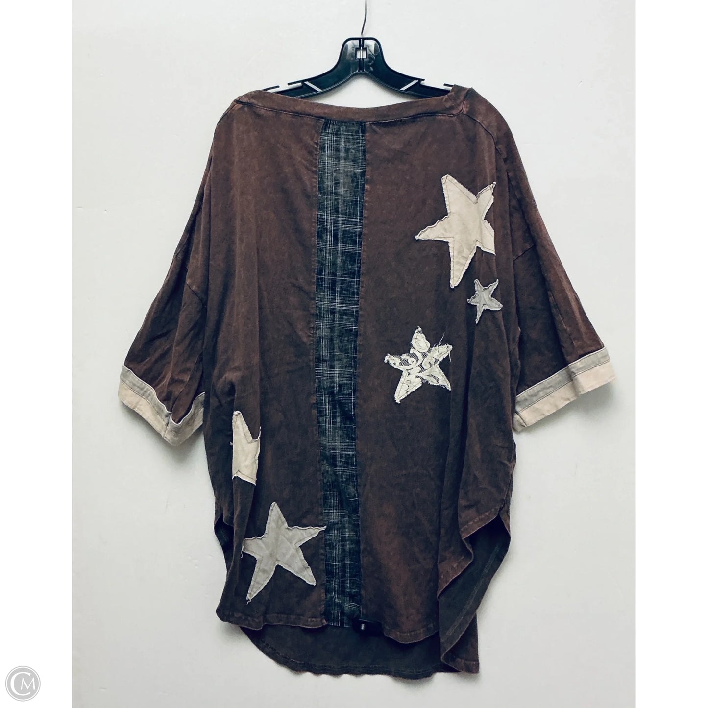 Top Short Sleeve By Oli & Hali In Brown, Size: Xl