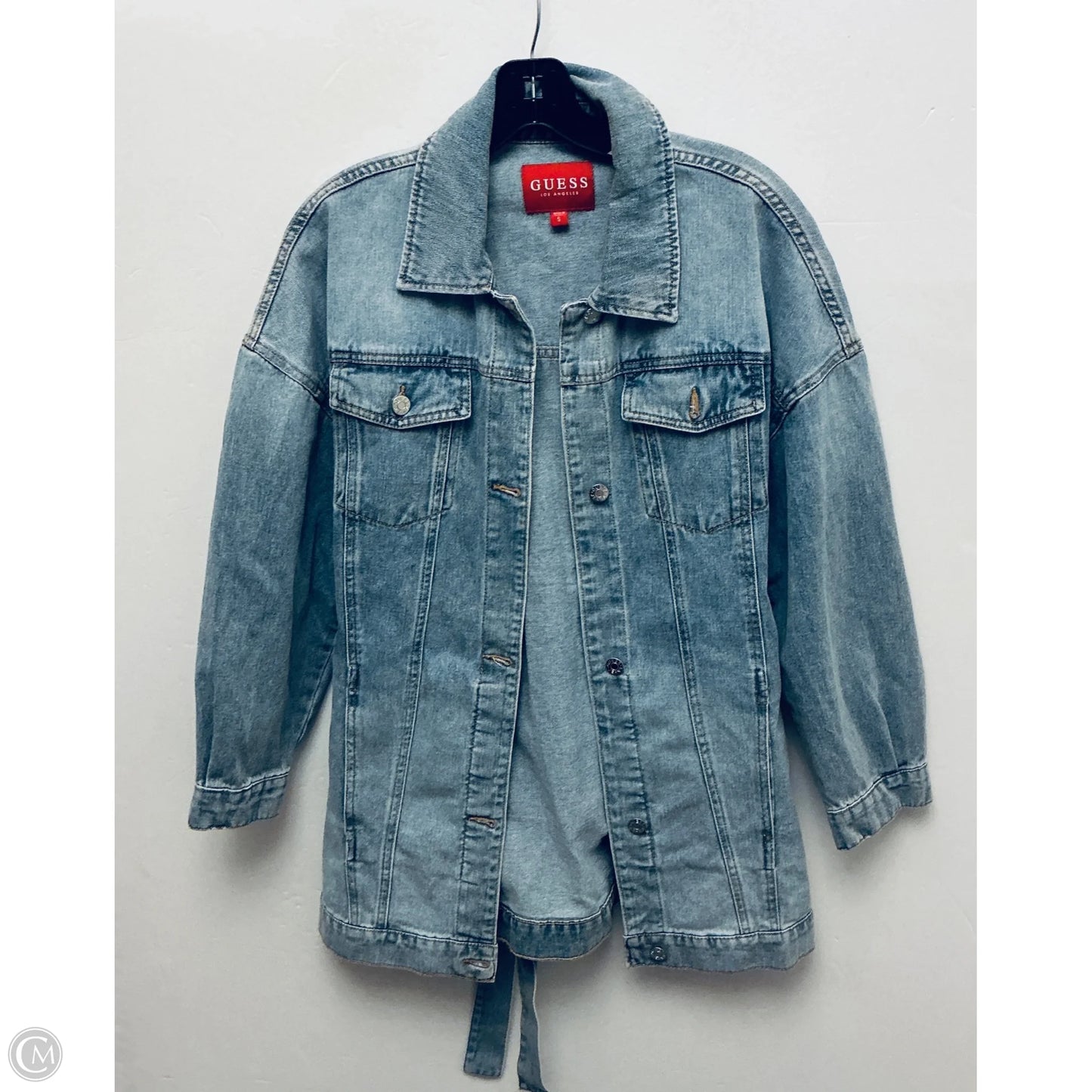 Jacket Denim By Guess In Blue Denim, Size: S