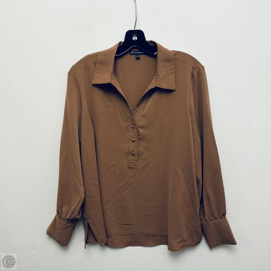 Top Long Sleeve By Adrianna Papell In Brown, Size: M