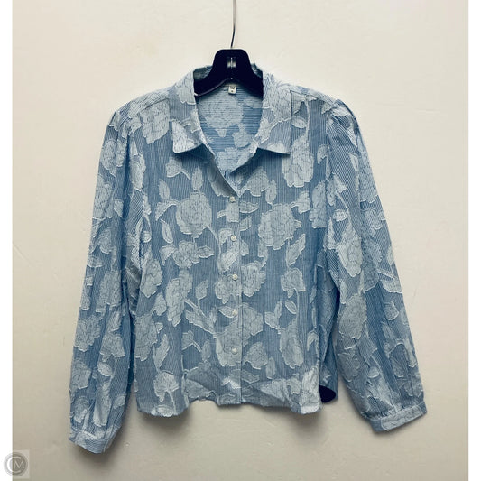 Top Long Sleeve By Joie In Blue & White, Size: M