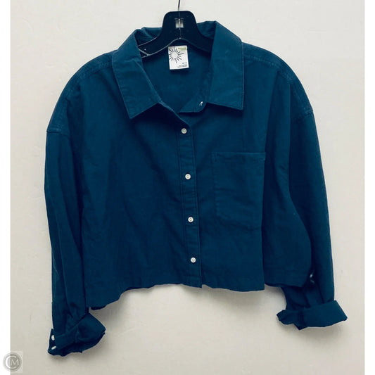 Top Long Sleeve By Offline In Navy, Size: M