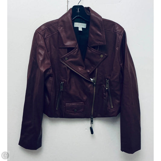 Jacket Moto By Ryegrass In Maroon, Size: L