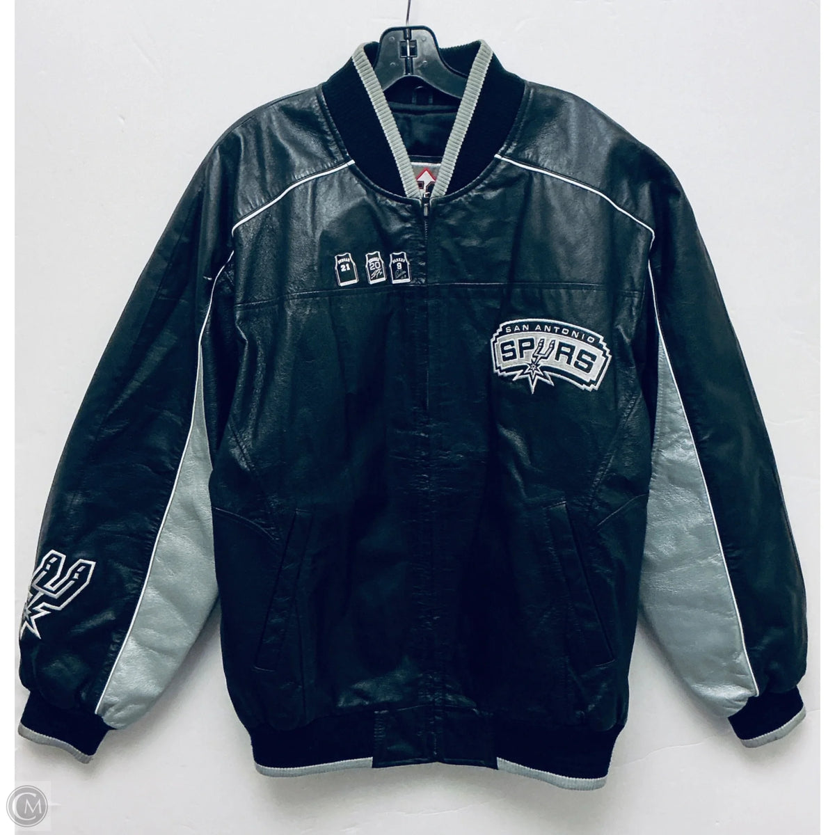 Jacket Leather By Cmc In Black & Silver, Size: M