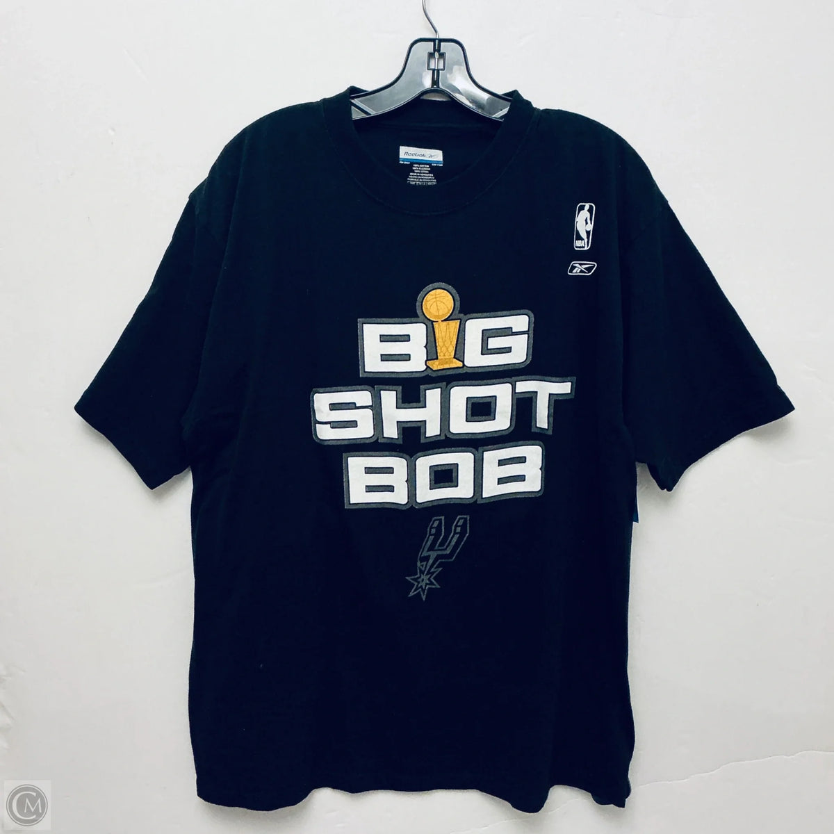 Top Short Sleeve Basic By Clothes Mentor In Black & Silver, Size: L