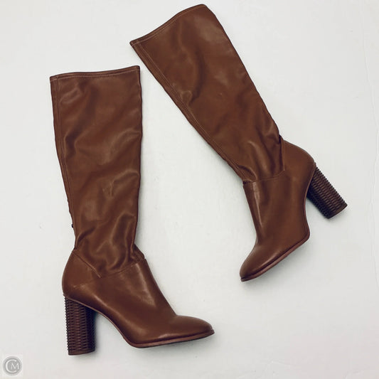 Boots Knee Heels By Franco Sarto In Brown, Size: 10