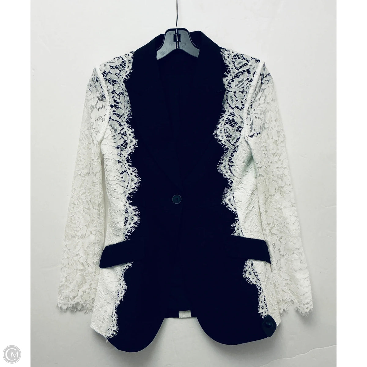 Blazer By Clothes Mentor In Black & White, Size: M