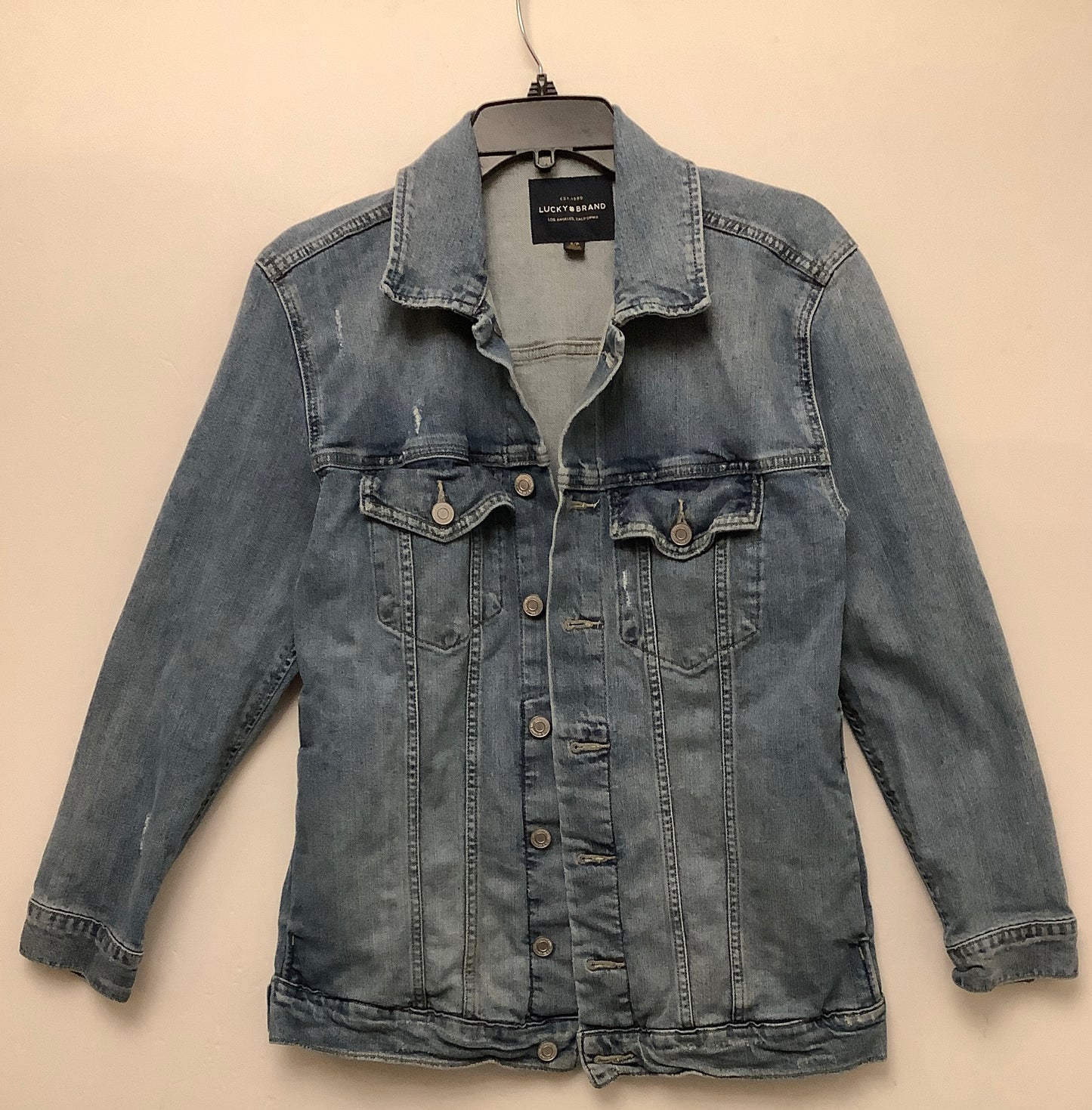 Jacket Denim By Lucky Brand In Blue Denim, Size: S