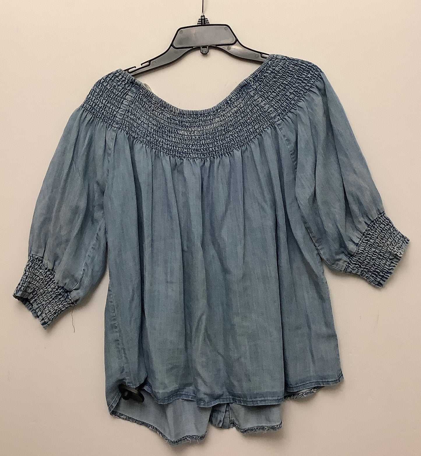 Top Long Sleeve By Miss Me In Blue Denim, Size: L