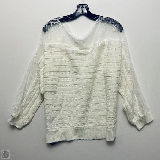 Sweater By Clothes Mentor In White, Size: L
