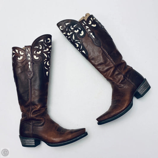 Boots Knee Flats By Ariat In Brown, Size: 7.5