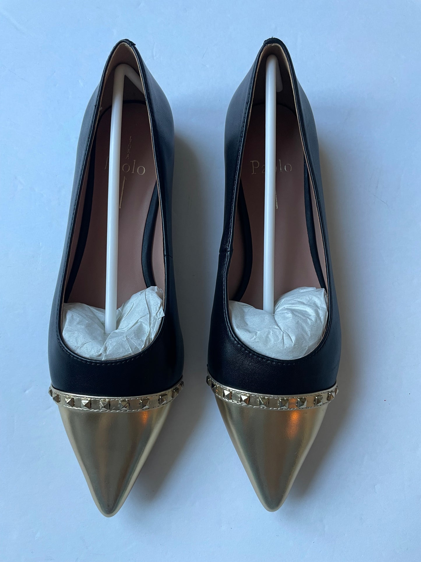 Shoes Flats By Linea Paolo In Black & Gold, Size: 7