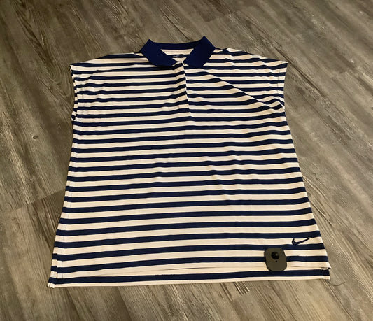 Striped Pattern Athletic Top Short Sleeve Nike Apparel, Size L