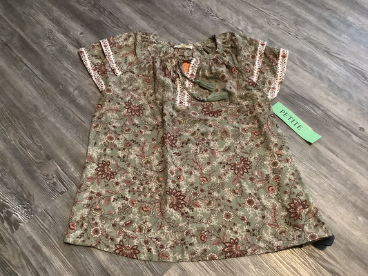 Floral Print Top Short Sleeve Clothes Mentor, Size Xl