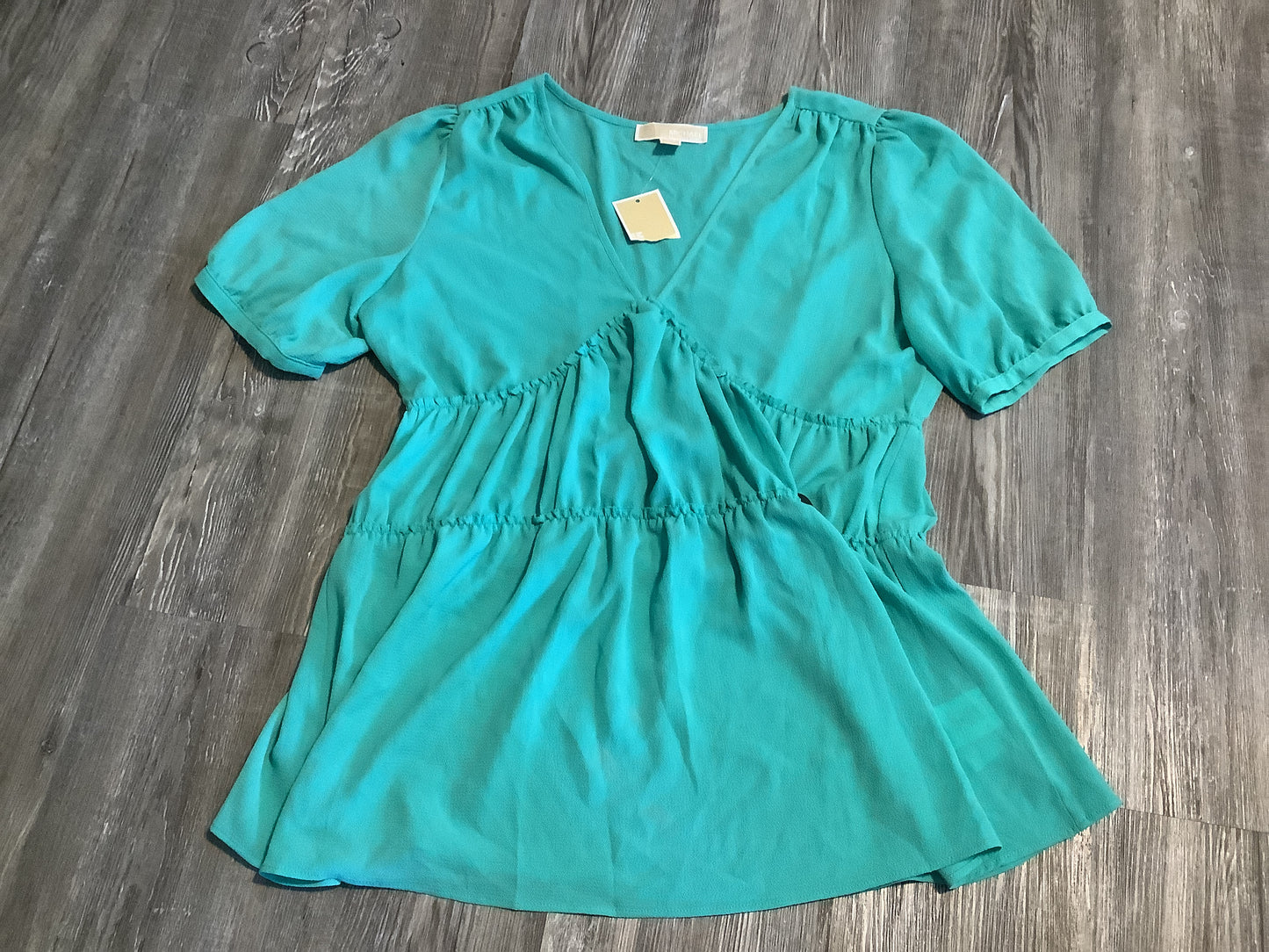 Top Short Sleeve By Michael Kors In Green, Size: L